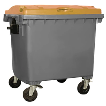Bac roulant 1100L couvercle jaune Bac roulant 1100L couvercle jaune