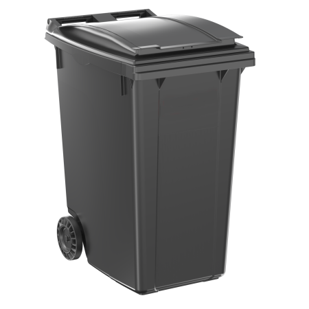 Conteneur poubelle 360L en plastique recyclé gris Conteneur poubelle 360L en plastique recyclé gris