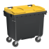 Conteneur poubelle 4 roues 660 litres couvercle jaune Conteneur poubelle 4 roues 660 litres couvercle jaune