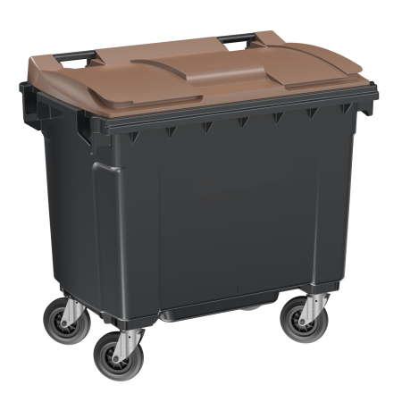 Container poubelle 660 litres couvercle marron Container poubelle 660 litres couvercle marron