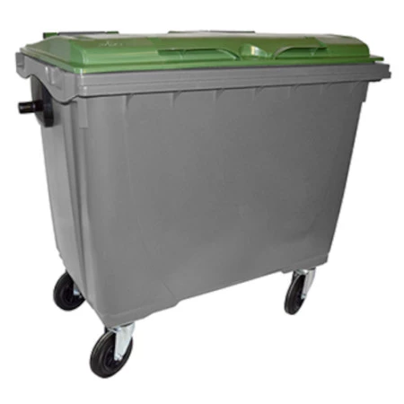 Conteneur poubelle 660 litres couvercle vert Conteneur poubelle 660 litres couvercle vert
