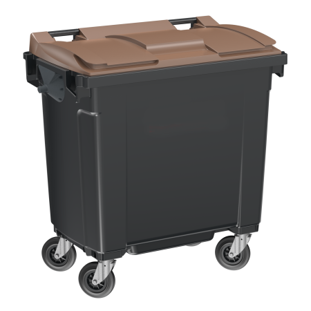 Conteneur à déchets couvercle marron 770 litres Conteneur à déchets couvercle marron 770 litres