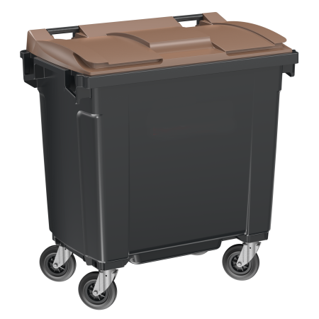 Conteneur poubelle extérieur 770 litres couvercle marron Conteneur poubelle extérieur 770 litres couvercle marron