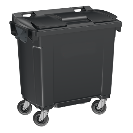 Poubelle 770 Litres en plastique recyclé avec couvercle gris Poubelle 770 Litres en plastique recyclé avec couvercle gris