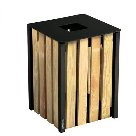 Poubelle en bois pour espaces verts Poubelle en bois pour espaces verts