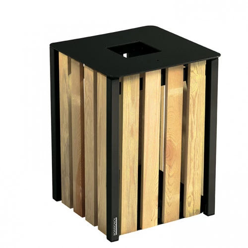 Poubelle en bois pour espaces verts