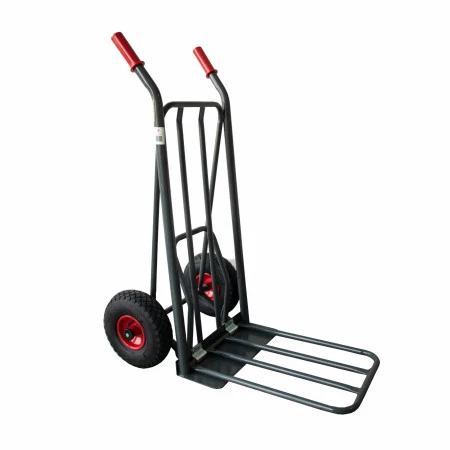 Diable ergonomique à pédale de basculement et double pelle