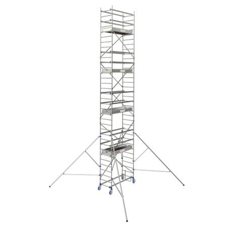 Echafaudage roulant alu - Long. hors tout sans stabilisateurs : 2,1 m Echafaudage roulant alu - Long. hors tout sans stabilisateurs : 2,1 m