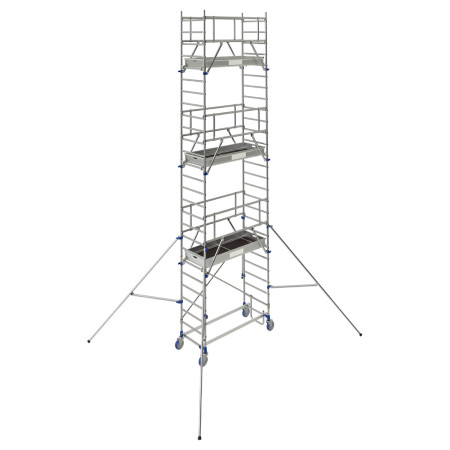 Echafaudage en aluminium - Larg. hors tout avec stabilisateurs : 3,8 à 5,3 m Echafaudage en aluminium - Larg. hors tout avec stabilisateurs : 3,8 à 5,3 m