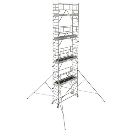 Echafaudage roulant - Long. hors tout avec stabilisateurs : 4,6 à 5,3 m Echafaudage roulant - Long. hors tout avec stabilisateurs : 4,6 à 5,3 m