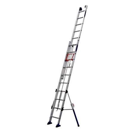 Echelle coulissante à corde 2 plans avec stabilisateurs