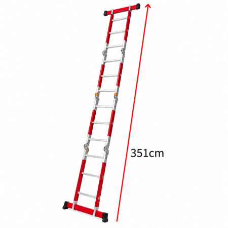 Échelle articulée multiposition en position droite hauteur 3,51 m Échelle articulée multiposition en position droite hauteur 3,51 m