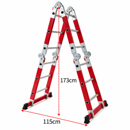 Échelle multiposition en position double hauteur 1,73 m Échelle multiposition en position double hauteur 1,73 m