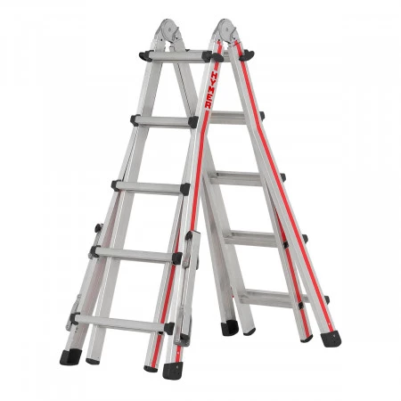 Echelle multiposition télescopique avec stabilisateurs. Echelle multiposition télescopique avec stabilisateurs.