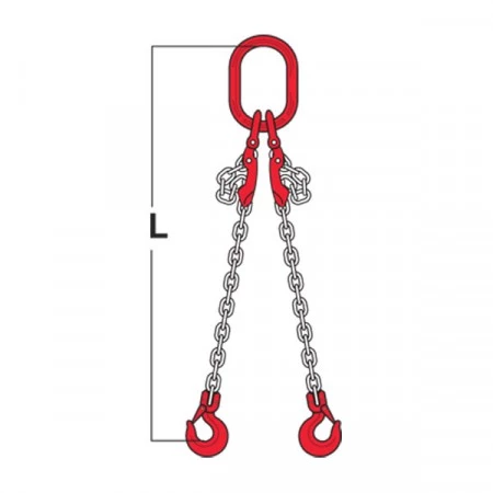 Chaîne De Levage 2 Brins 8mm - Capacité 3T, Acier G80, 2m De Long - Pour Moteur Ou Charges Lourdes