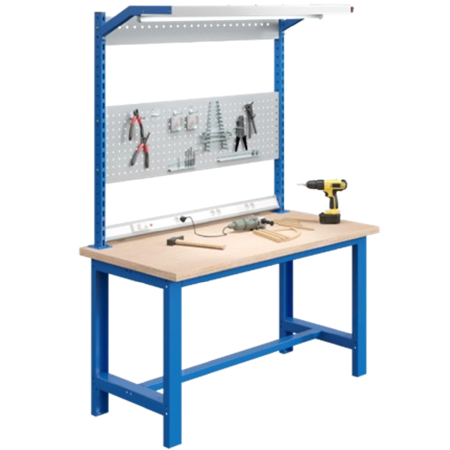 W010080248 - Equipement supérieur d'établi avec bandeau électrique à inclinaison avec disjoncteur W010080248 - Equipement supérieur d'établi avec bandeau électrique à inclinaison avec disjoncteur