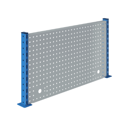 Panneau perforé à 2 montants et fixation sur plateau - 1200, 1500, 1800 et 2000 mm Panneau perforé à 2 montants et fixation sur plateau - 1200, 1500, 1800 et 2000 mm