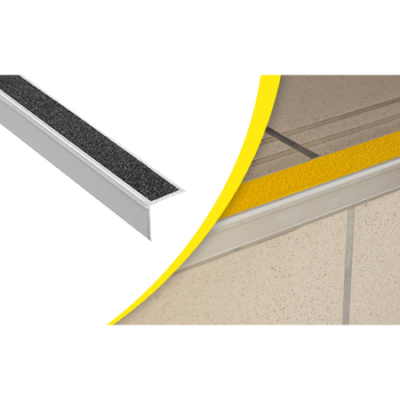 Nez de marche à angle droit en aluminium pour l'intérieur ou l'extérieur
