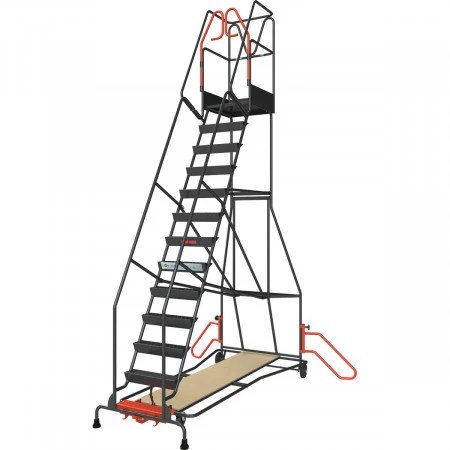 Plate-forme pour travailler en hauteur de manière ergonomique, 13 marches, hauteur de travail maximale de 5 m. Plate-forme pour travailler en hauteur de manière ergonomique, 13 marches, hauteur de travail maximale de 5 m.