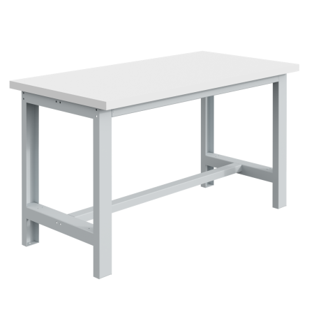 Etabli SI plateau bois mélaminé 38 mm et ossature Gris Clair RAL 7035 Etabli SI plateau bois mélaminé 38 mm et ossature Gris Clair RAL 7035