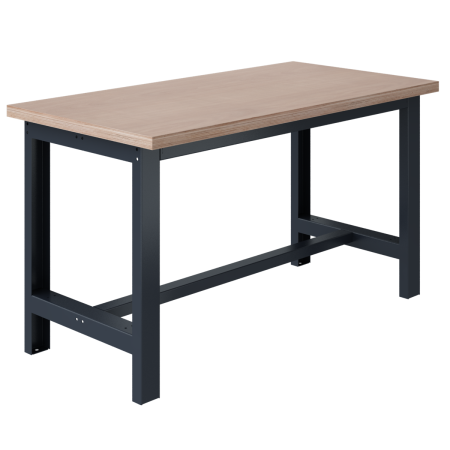 Etabli SI plateau bois multiplis 40 mm et ossature Gris Anthracite RAL 7016 Etabli SI plateau bois multiplis 40 mm et ossature Gris Anthracite RAL 7016