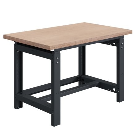 Etabli SI plateau bois multiplis 40 mm réglable mécaniquement et ossature Gris Anthracite RAL 7016 Etabli SI plateau bois multiplis 40 mm réglable mécaniquement et ossature Gris Anthracite RAL 7016