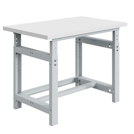 Etabli SI plateau stratifié RESITOP 30 mm réglable mécaniquement et ossature Gris Clair RAL 7035 Etabli SI plateau stratifié RESITOP 30 mm réglable mécaniquement et ossature Gris Clair RAL 7035