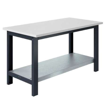 Tablette inférieure galvanisée - Plancher SI départ galva - Tôle d'acier 15-10e - (montée sur SI fixe plateau bois mélaminé Gris RAL 7016) Tablette inférieure galvanisée - Plancher SI départ galva - Tôle d'acier 15-10e - (montée sur SI fixe plateau bois mélaminé Gris RAL 7016)