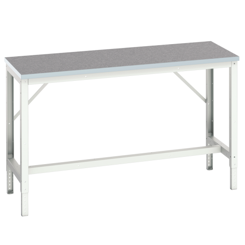 Etabli d'atelier VERSO à hauteur réglable et plateau lino