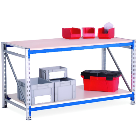 EENI15X0N-5019 + EENI20X0N-5019 - Etabli 300 Kg 1500/2000 x 700 mm + niveau inférieur EENI15X0N-5019 + EENI20X0N-5019 - Etabli 300 Kg 1500/2000 x 700 mm + niveau inférieur