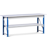 TAB160-2 et TAB200-2 - Table d'atelier premium plateau bois mélaminé 22 mm et tablette inférieur - Lxpxh : 1600/2000 x 800 x 830 mm - RAL 5005 / 7016 TAB160-2 et TAB200-2 - Table d'atelier premium plateau bois mélaminé 22 mm et tablette inférieur - Lxpxh : 1600/2000 x 800 x 830 mm - RAL 5005 / 7016