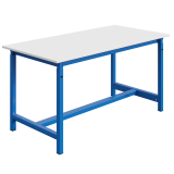 Etabli PTH plateau mélaminé 19 mm réglable mécaniquement et ossature Bleu RAL 5015 Etabli PTH plateau mélaminé 19 mm réglable mécaniquement et ossature Bleu RAL 5015