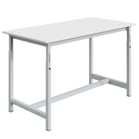 Etabli PTH plateau mélaminé 19 mm réglable mécaniquement et ossature Gris Clair RAL 7035 Etabli PTH plateau mélaminé 19 mm réglable mécaniquement et ossature Gris Clair RAL 7035