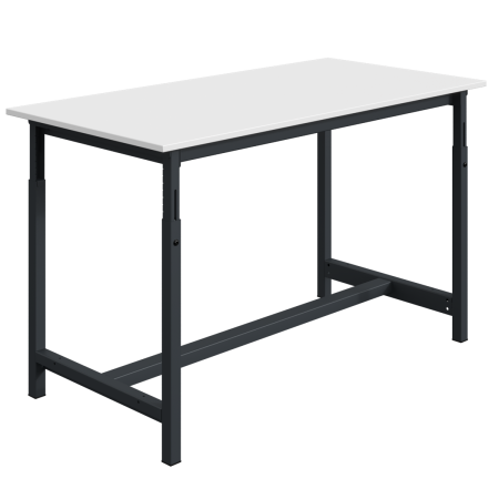 Etabli PTH plateau mélaminé 28 mm réglable mécaniquement et ossature Gris Anthracite RAL 7016 Etabli PTH plateau mélaminé 28 mm réglable mécaniquement et ossature Gris Anthracite RAL 7016