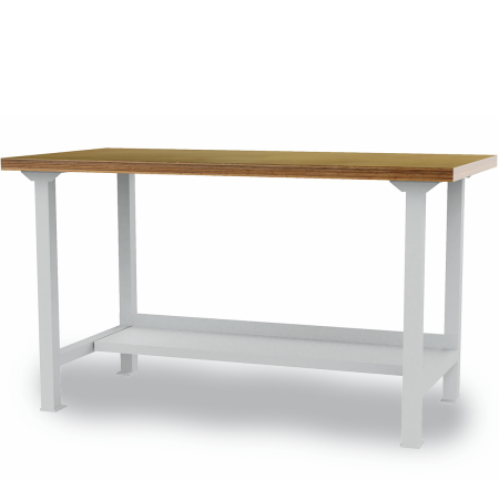 Etabli - plateau bois multiplis 40 mm - demi-tablette - 1500/2000 x 750 x 859 mm - RAL 7035 Etabli - plateau bois multiplis 40 mm - demi-tablette - 1500/2000 x 750 x 859 mm - RAL 7035