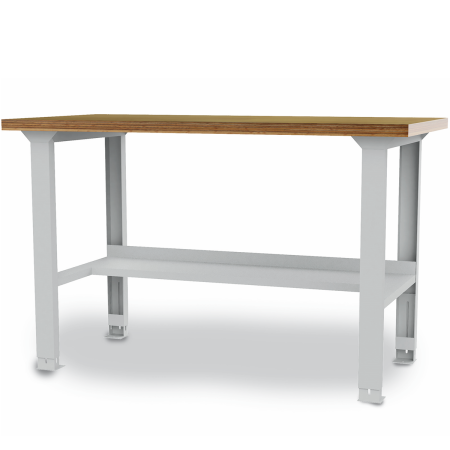 Etabli - plateau bois multiplis 40 mm - demi-tablette - hauteur réglable - 1500/2000 x 750 x 759-1059 mm - RAL 7035 Etabli - plateau bois multiplis 40 mm - demi-tablette - hauteur réglable - 1500/2000 x 750 x 759-1059 mm - RAL 7035