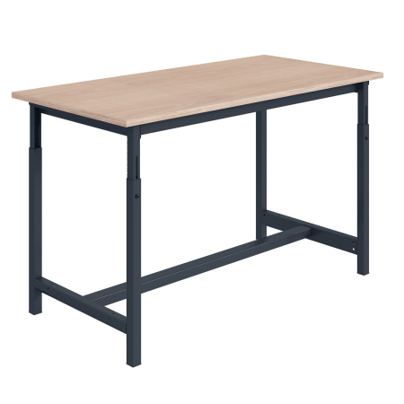 Etabli PTH plateau bois multiplis 24 mm réglable mécaniquement et ossature Gris Anthracite RAL 7016 Etabli PTH plateau bois multiplis 24 mm réglable mécaniquement et ossature Gris Anthracite RAL 7016