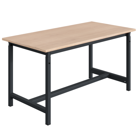 Etabli PTH plateau bois multiplis 40 mm réglable mécaniquement et ossature Gris Anthracite RAL 7016 Etabli PTH plateau bois multiplis 40 mm réglable mécaniquement et ossature Gris Anthracite RAL 7016