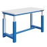 Etabli SI plateau mélaminé 28 mm réglable électriquement et ossature Bleu RAL 5015 Etabli SI plateau mélaminé 28 mm réglable électriquement et ossature Bleu RAL 5015