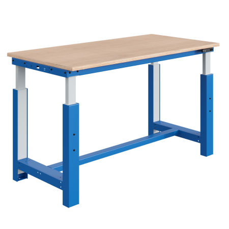 Etabli SI plateau bois multiplis 24 mm réglable électriquement et ossature Bleu RAL 5015 Etabli SI plateau bois multiplis 24 mm réglable électriquement et ossature Bleu RAL 5015