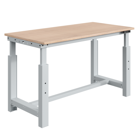 Etabli SI plateau bois multiplis 24 mm réglable électriquement et ossature Gris Clair RAL 7035 Etabli SI plateau bois multiplis 24 mm réglable électriquement et ossature Gris Clair RAL 7035