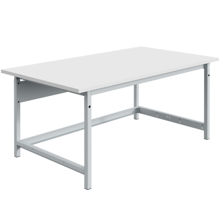 Etabli PACKLOG plateau mélaminé 28 mm réglable manuellement et ossature Gris Clair RAL 7035 Etabli PACKLOG plateau mélaminé 28 mm réglable manuellement et ossature Gris Clair RAL 7035