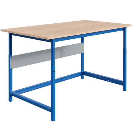 Etabli PACKLOG plateau multiplis 24 mm réglable manuellement et ossature Bleu Industrie RAL 5015