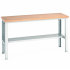 41003217.16 - Etabli CUBIO ossature à hauteur réglable plateau multipli 40 mm - 2000 x 750 mm - avec demi-tablette 41003217.16 - Etabli CUBIO ossature à hauteur réglable plateau multipli 40 mm - 2000 x 750 mm - avec demi-tablette