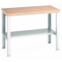41004129.16 - Etabli CUBIO ossature à hauteur réglable plateau multipli 40 mm - 1500 x 900 mm - avec demi-tablette 41004129.16 - Etabli CUBIO ossature à hauteur réglable plateau multipli 40 mm - 1500 x 900 mm - avec demi-tablette