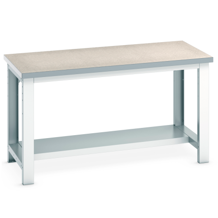 41003087.16 - Etabli CUBIO ossature plateau lino 40 mm - 1500 x 750 mm - 1 demi-tablette 41003087.16 - Etabli CUBIO ossature plateau lino 40 mm - 1500 x 750 mm - 1 demi-tablette