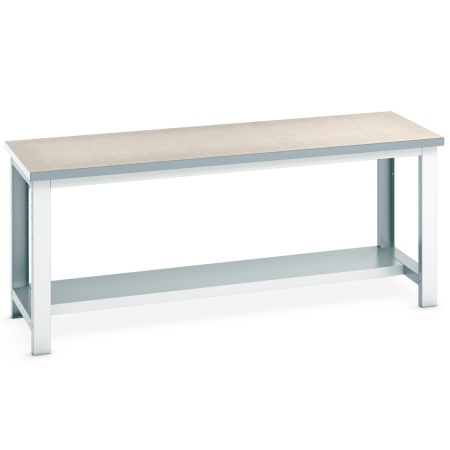 41003183.16 - Etabli CUBIO ossature plateau lino 40 mm - 2000 x 750 mm - 1 demi-tablette 41003183.16 - Etabli CUBIO ossature plateau lino 40 mm - 2000 x 750 mm - 1 demi-tablette