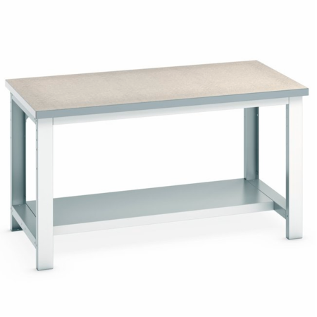 41004037.16 - Etabli CUBIO ossature plateau lino 40 mm - 1500 x 900 mm - 1 demi-tablette 41004037.16 - Etabli CUBIO ossature plateau lino 40 mm - 1500 x 900 mm - 1 demi-tablette