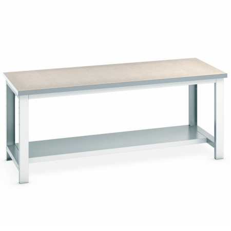 41004039.16 - Etabli CUBIO ossature plateau lino 40 mm - 2000 x 900 mm - 1 demi-tablette 41004039.16 - Etabli CUBIO ossature plateau lino 40 mm - 2000 x 900 mm - 1 demi-tablette
