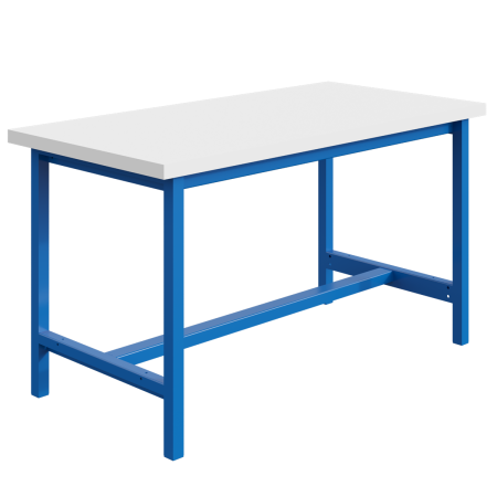Etabli PTH plateau mélaminé 38 mm et ossature Bleu RAL 5015 Etabli PTH plateau mélaminé 38 mm et ossature Bleu RAL 5015